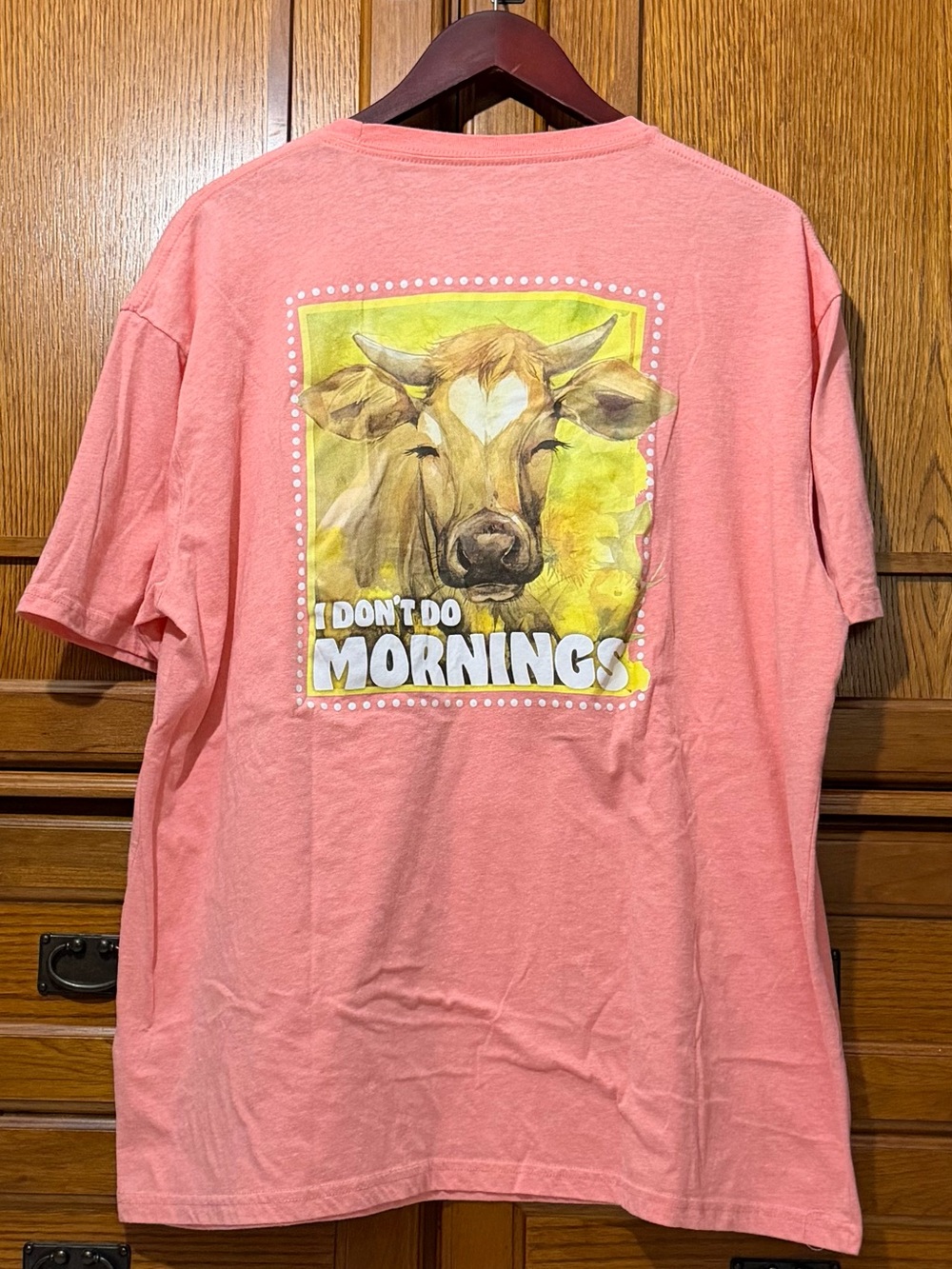 Lincoln Outfitters I Don’t Do Mornings Cow Graphic Tee Country Farm